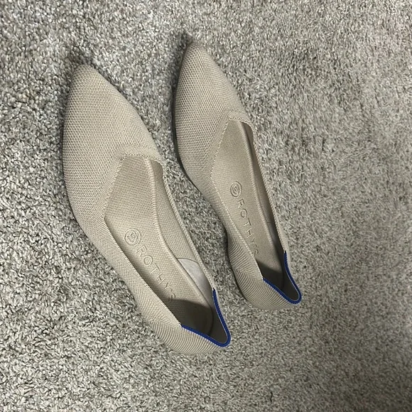 Rothy's Tan Flats Sleek Minimalist Design - Picture 2 of 3